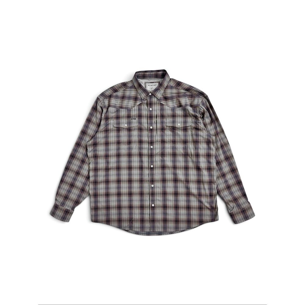 Poncho The Muleshoe Western Shirt XL Pearl Snap Performance Regular Fit